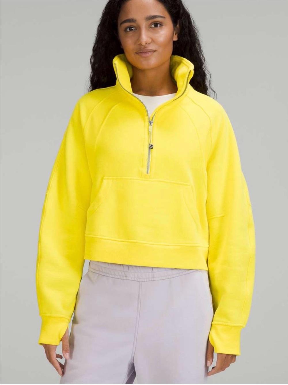 Lululemon Women's Neon Yellow Half-Zip Pullover Jacket
